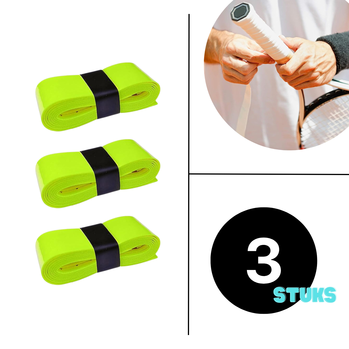 Neon Yellow overgrip set - 3 stuks