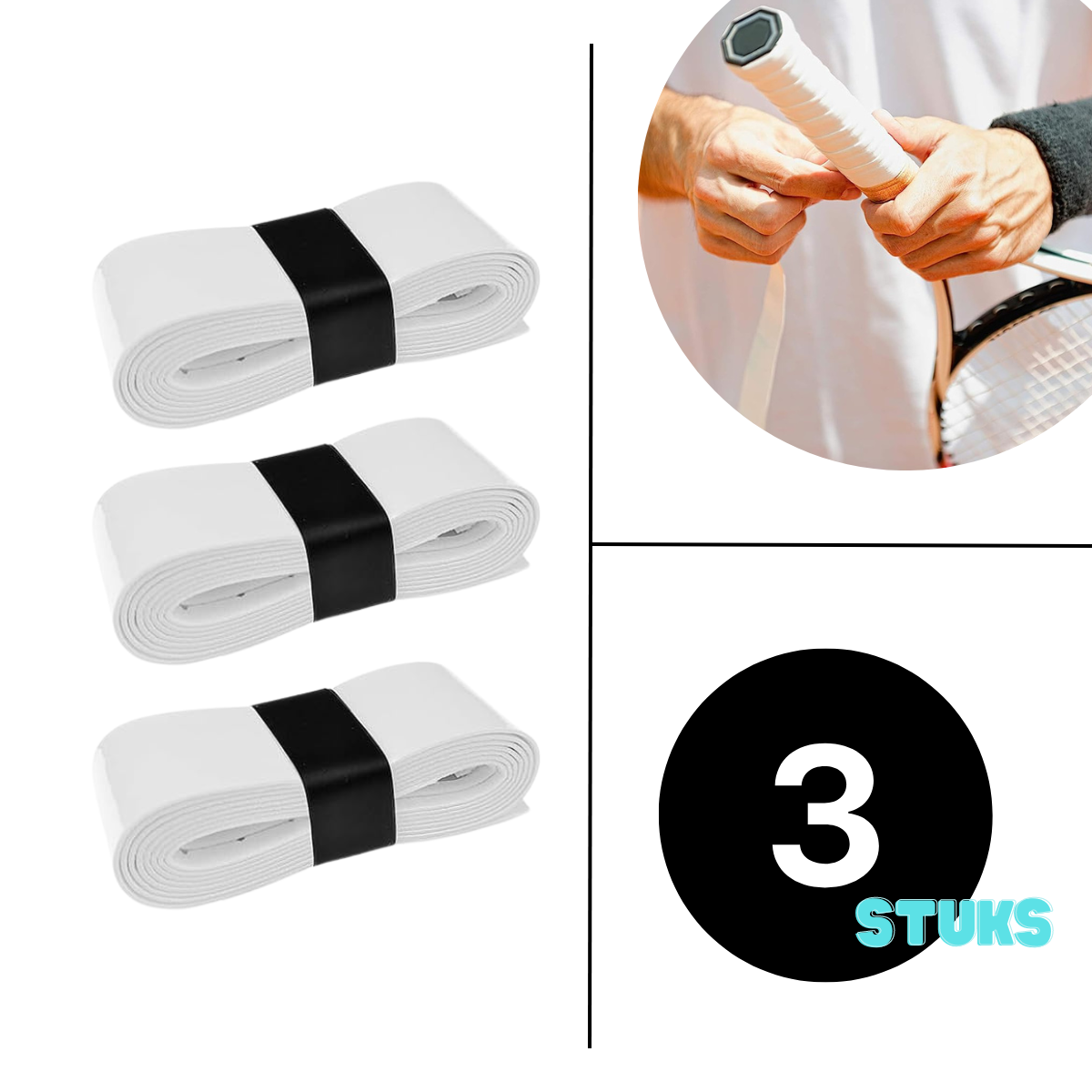 White overgrip set - 3 stuks