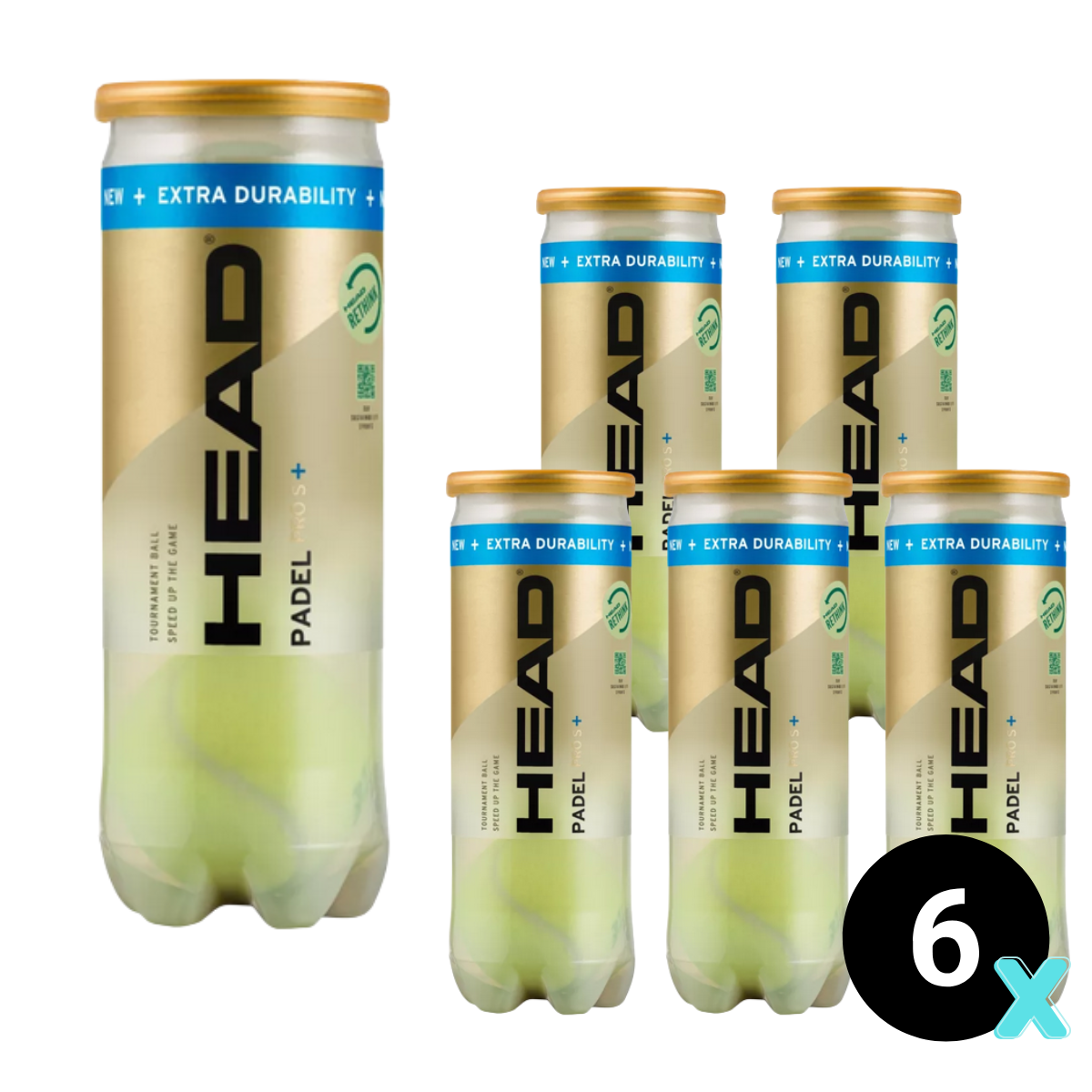 Head padelballen Pro S - 6 blikken