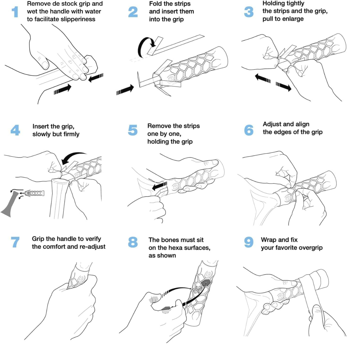 Hesacore Padel grip - White - Hexacore