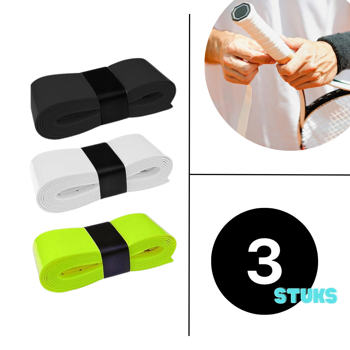 Multi Colour overgrip set - 3 stuks