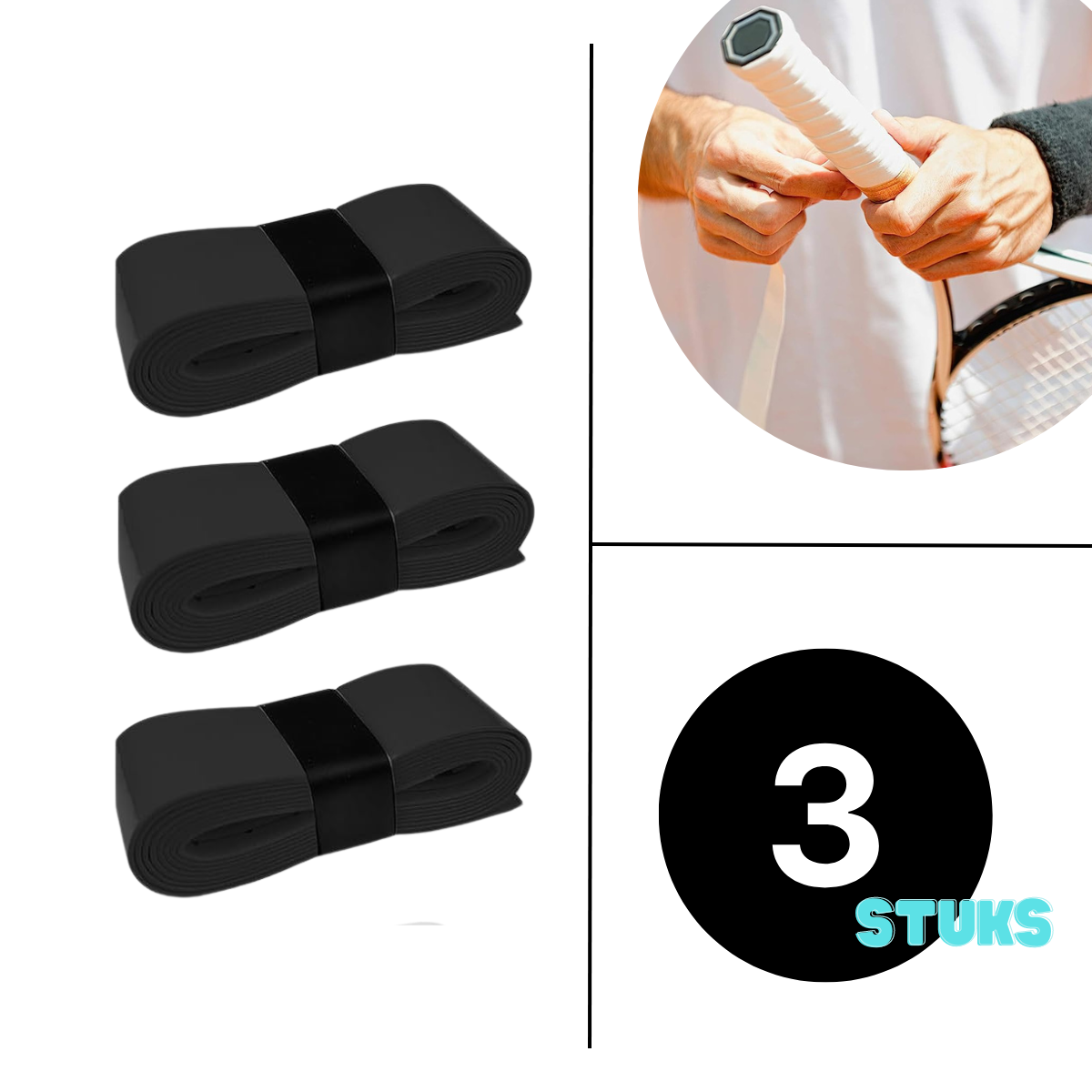 Black overgrip set - 3 stuks